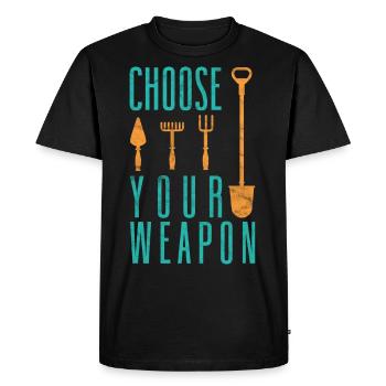 Funny Gardening Botanical Choose Your Weapon - T-shirt Premium bio Homme - noir - Devant - Nico (187cm)