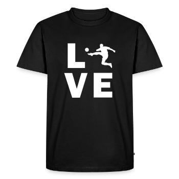 Love football - Men's Premium Organic T-Shirt - black - Front - Nico (187cm)