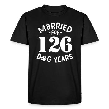 18e anniversaire de mariage, marié pour 126 chiens - T-shirt Premium bio Homme - noir - Devant - Nico (187cm)