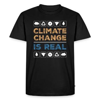 Le changement climatique est un véritable recyclage du réchauffement climatique - T-shirt Premium bio Homme - noir - Devant - Nico (187cm)