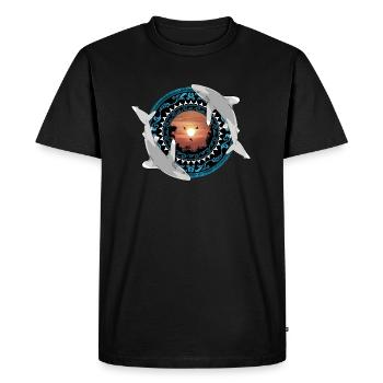 Oceanic whitetip sharks Hawaiian Polynesian - Men's Premium Organic T-Shirt - black - Front - Nico (187cm)