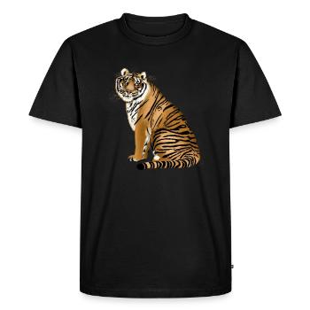 Tigre - T-shirt Premium bio Homme - noir - Devant - Nico (187cm)