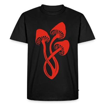 Trio de champignons rouges - T-shirt Premium bio Homme - noir - Devant - Nico (187cm)