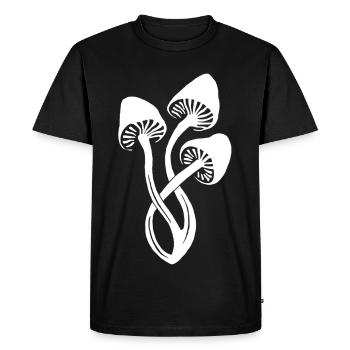 Trio de champignons blancs - T-shirt Premium bio Homme - noir - Devant - Nico (187cm)