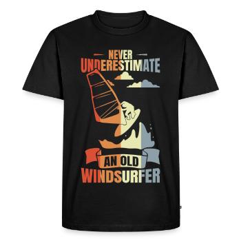 Windsurfer grandfather - Men's Premium Organic T-Shirt - black - Front - Nico (187cm)