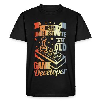Game Developer Grandpa - Men's Premium Organic T-Shirt - black - Front - Nico (187cm)