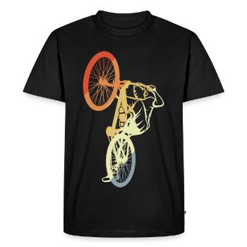 Rider de BMX vintage - T-shirt Premium bio Homme - noir - Devant - Nico (187cm)