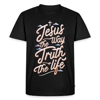 Vérité de la Voie de Jésus - T-shirt Premium bio Homme - noir - Devant - Nico (187cm)