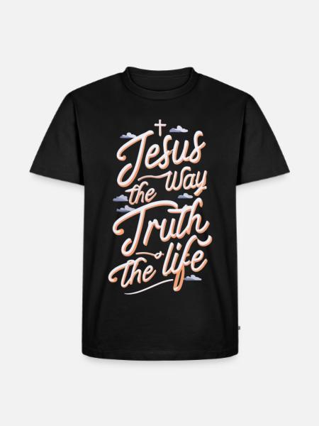 Living Jesus Way Truth - Men's Premium Organic T-Shirt - black
