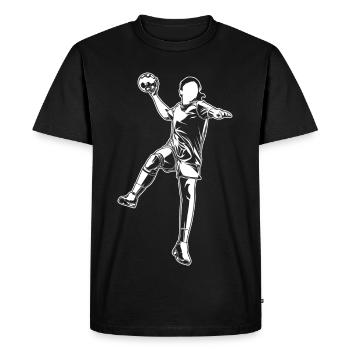 Joueuse de handball - T-shirt Premium bio Homme - noir - Devant - Nico (187cm)