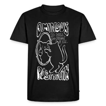 POSITIVITÉ OMINEUSE - T-shirt Premium bio Homme - noir - Devant - Nico (187cm)