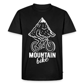 Mountain Bike - Bicycle Pun - Men's Premium Organic T-Shirt - black - Front - Nico (187cm)