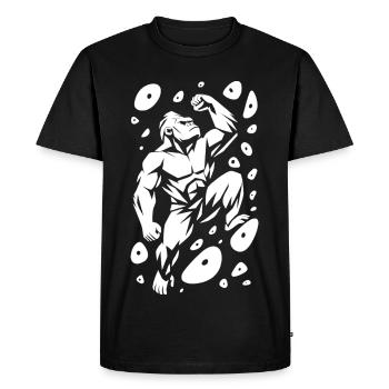 Puissance d’escalade en bloc Gorille Silverback Force - T-shirt Premium bio Homme - noir - Devant - Nico (187cm)