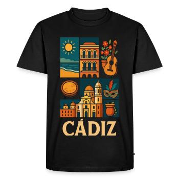 Cádiz Mosaic Coast and Music - Men's Premium Organic T-Shirt - black - Front - Nico (187cm)
