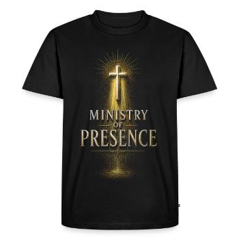 Chapelain, Clerc, Pasteur, Ministère de Présence - T-shirt Premium bio Homme - noir - Devant - Nico (187cm)