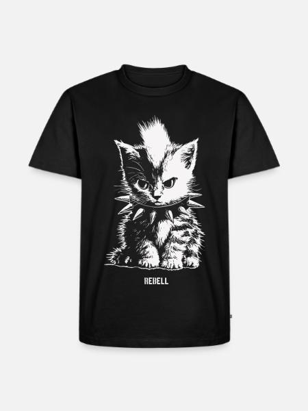 Rebell Kitten - Männer Premium Bio T-Shirt - Schwarz