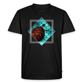 tortue - T-shirt Premium bio Homme - noir - Devant - Nico (187cm)