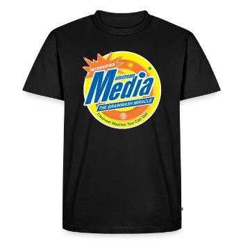 Mainstream brainwashing - Men's Premium Organic T-Shirt - black - Front - Nico (187cm)