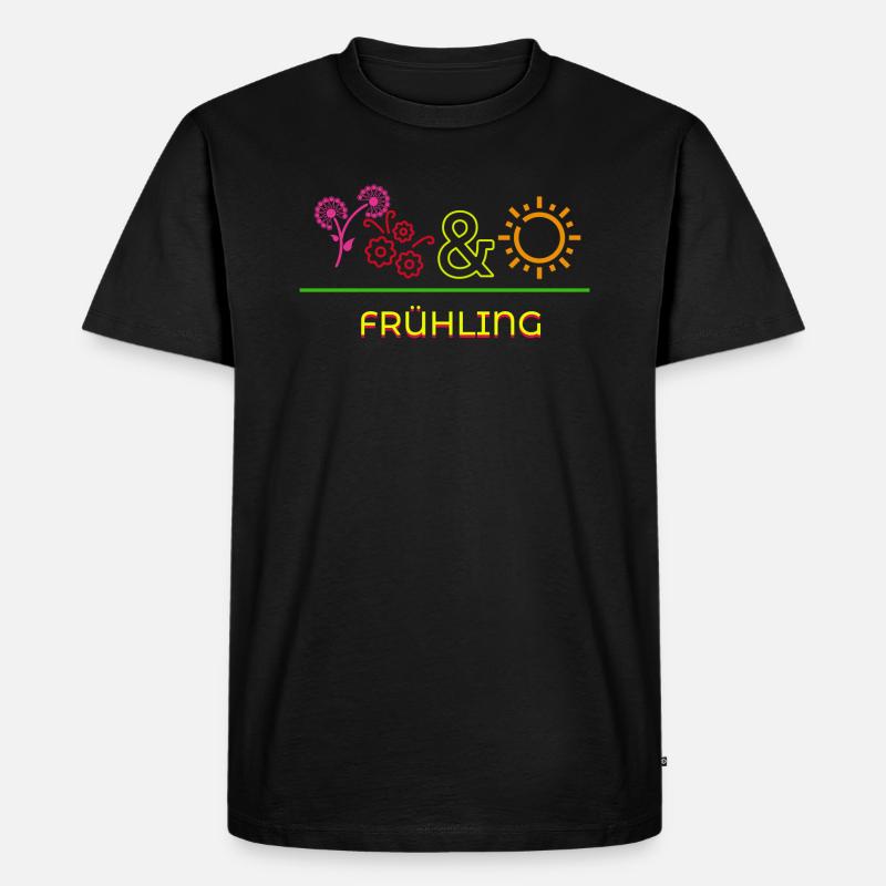 Frühling - Männer Premium Bio T-Shirt - Schwarz