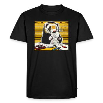 Funny Ferret Gift - Men's Premium Organic T-Shirt - black - Front - Nico (187cm)