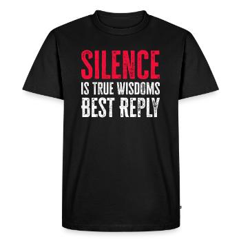 Le silence est la vraie sagesse Meilleure réponse - T-shirt Premium bio Homme - noir - Devant - Nico (187cm)
