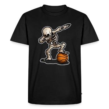 Squelette Dabbing Dab Basketball Cadeau d’Halloween - T-shirt Premium bio Homme - noir - Devant - Nico (187cm)