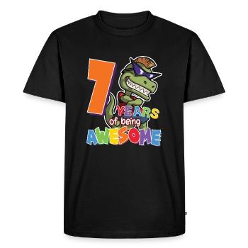 7 ans d’être génial anniversaire enfants T-Rex Amoureux - T-shirt Premium bio Homme - noir - Devant - Nico (187cm)