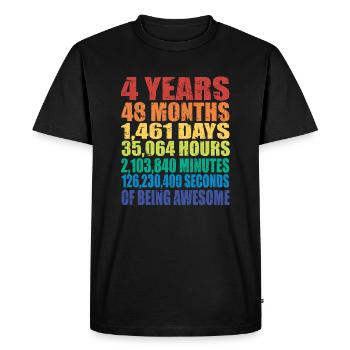 Drôle de cadeau de 4ème anniversaire, âge de 4 ans - T-shirt Premium bio Homme - noir - Devant - Nico (187cm)