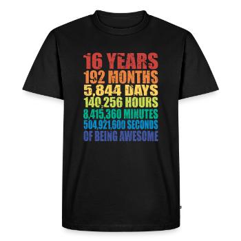 Drôle de cadeau d’anniversaire de 16 ans, 16 ans - T-shirt Premium bio Homme - noir - Devant - Nico (187cm)