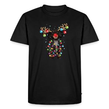 Christmas Cute Xmas Dachshund Wiener Dog Gift - Men's Premium Organic T-Shirt - black - Front - Nico (187cm)