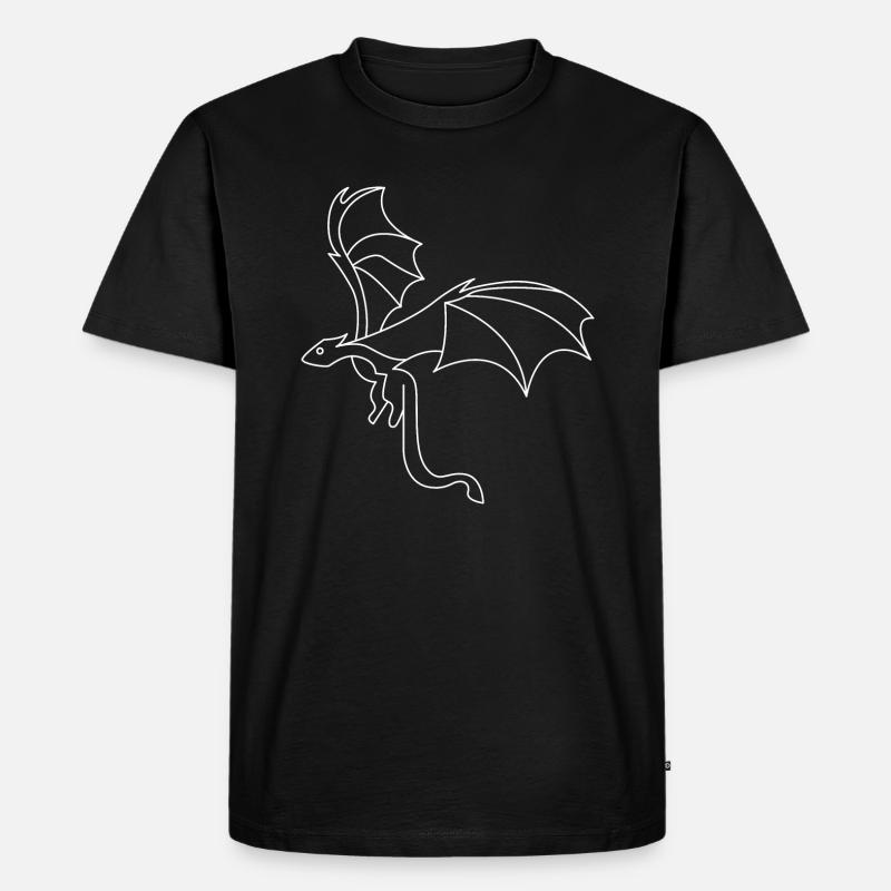 Drache - Männer Premium Bio T-Shirt - Schwarz