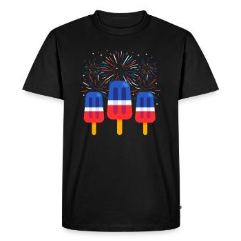 Popsicle Patriotic - Men's Premium Organic T-Shirt - black - Front - Nico (187cm)