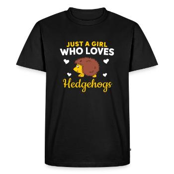 Design hérisson pour femmes et filles - T-shirt Premium bio Homme - noir - Devant - Nico (187cm)