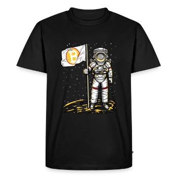 Bitcoin Astronaut To The Moon BTC Crpyto Bit Coin - Men's Premium Organic T-Shirt - black - Front - Nico (187cm)