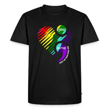 Conception de sensibilisation à la santé mentale, point-virgule - T-shirt Premium bio Homme - noir - Devant - Nico (187cm)