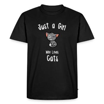 Chat design pour filles - T-shirt Premium bio Homme - noir - Devant - Nico (187cm)