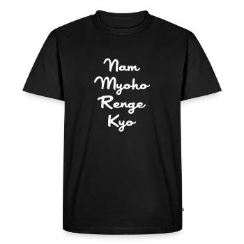 Nam Myoho Renge Kyo design Cadeau - T-shirt Premium bio Homme - noir - Devant - Nico (187cm)