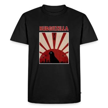 Conception de perruche Budgerigar Budgie - T-shirt Premium bio Homme - noir - Devant - Nico (187cm)