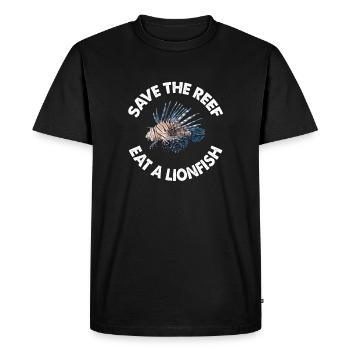 Lionfish Scuba Diver design Gifts - Men's Premium Organic T-Shirt - black - Front - Nico (187cm)