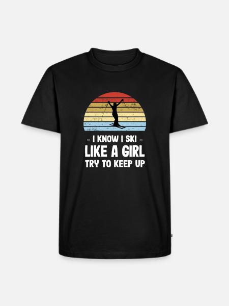 Womens Ski design - Men's Premium Organic T-Shirt - black