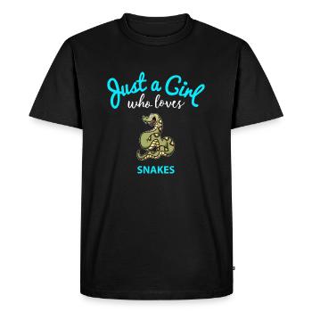 Conception de serpent pour les filles | Conception de serpent pour enfants - T-shirt Premium bio Homme - noir - Devant - Nico (187cm)