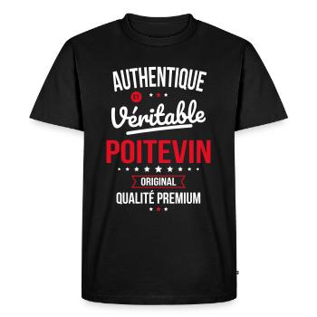 Authentique et véritable Poitevin - Original - T-shirt Premium bio Homme - noir - Devant - Nico (187cm)