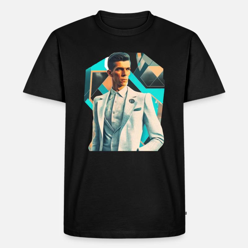 Retro Flash No20 - Männer Premium Bio T-Shirt - Schwarz
