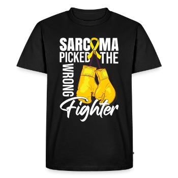 Combattant du sarcome - T-shirt Premium bio Homme - noir - Devant - Nico (187cm)