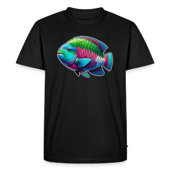 Poisson-perroquet Poisson perroquet mignon - T-shirt Premium bio Homme - noir - Devant - Nico (187cm)