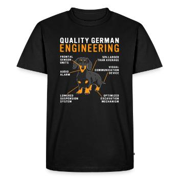 Quality German Engineering Dachshund Lover Wiene - Men's Premium Organic T-Shirt - black - Front - Nico (187cm)