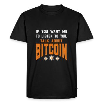 Cadeau Bitcoin Original Satoshi Nakamoto - T-shirt Premium bio Homme - noir - Devant - Nico (187cm)