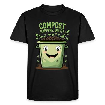 Compost Happens - Fun Compost Design - Men's Premium Organic T-Shirt - black - Front - Nico (187cm)