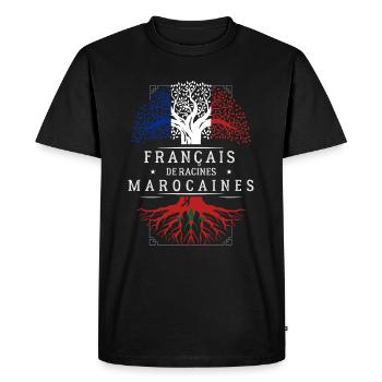 Racines Marocaines - T-shirt Premium bio Homme - noir - Devant - Nico (187cm)