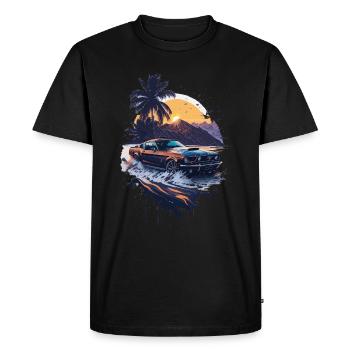 Voiture de sport classique - T-shirt Premium bio Homme - noir - Devant - Nico (187cm)